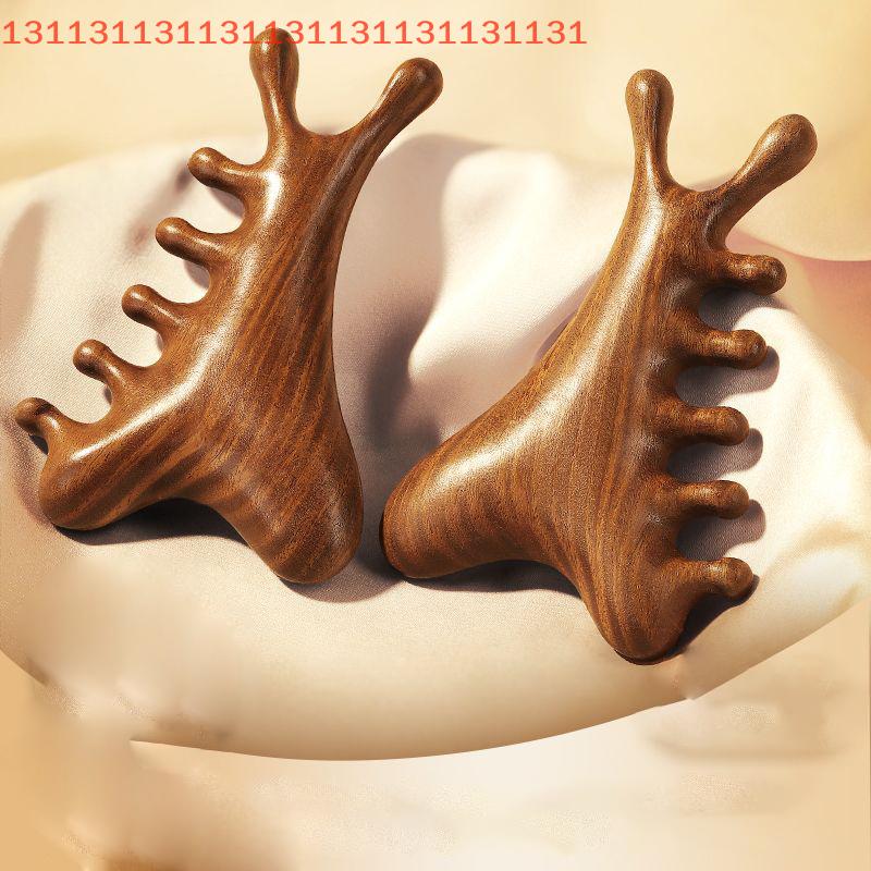 Multifunctional Meridian Wooden Massage Head Health Comb Sandalwood Large Wide Tooth Guasha Point Comb