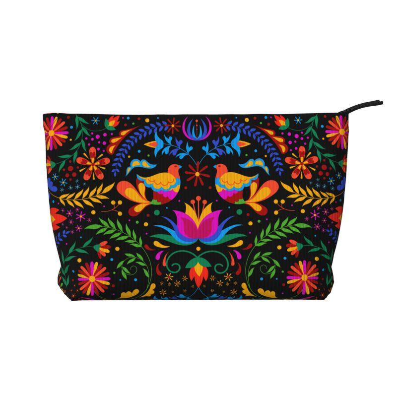 

Mexican Flowers Floral Art Print Cosmetic Bag Women Portable Makeup Bag Organizer Case Beauty Storage Toiletry Bags