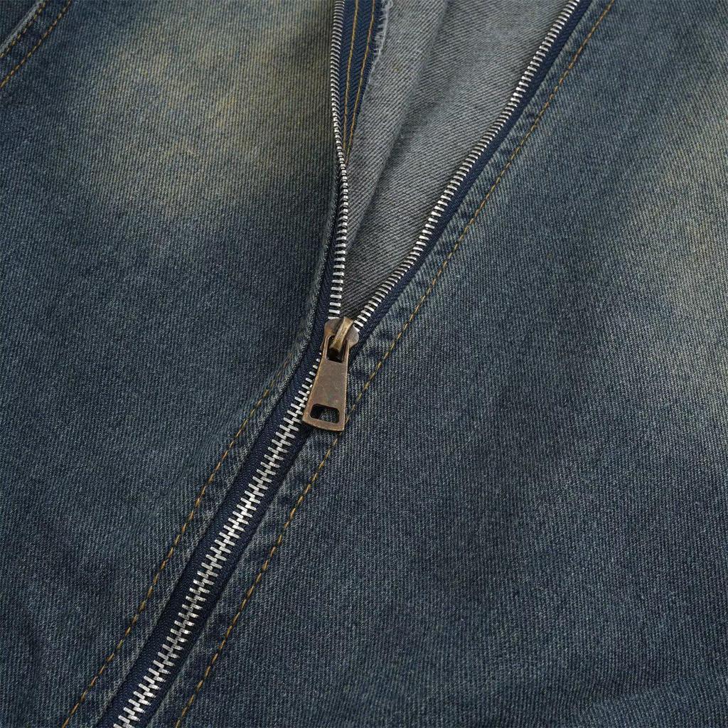 Retro Denim gewaschene Reversjacke: Vielseitig, Modisch, Lässig Hong Kong Stil.