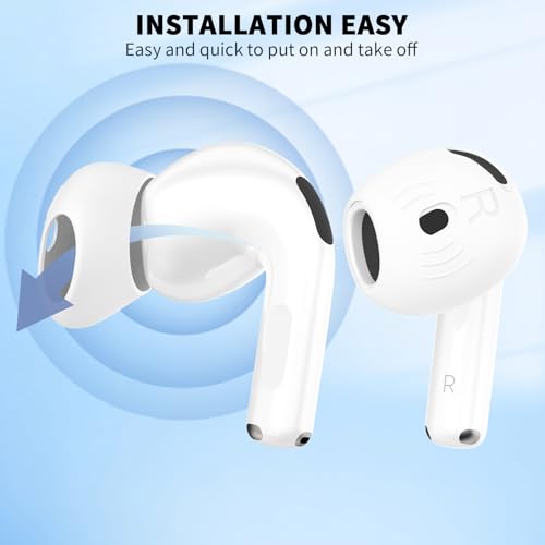 Suitable for AirPods 4th generation of 5 pairs of sports anti-skid scratch-resistant soft silicone earplug cover white
