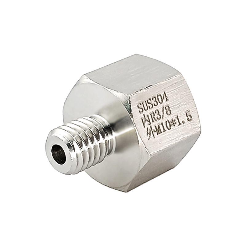 

Female R3/8 BSPT to Male M10x1.5 Stainless Steel Threaded Reducing Adapter