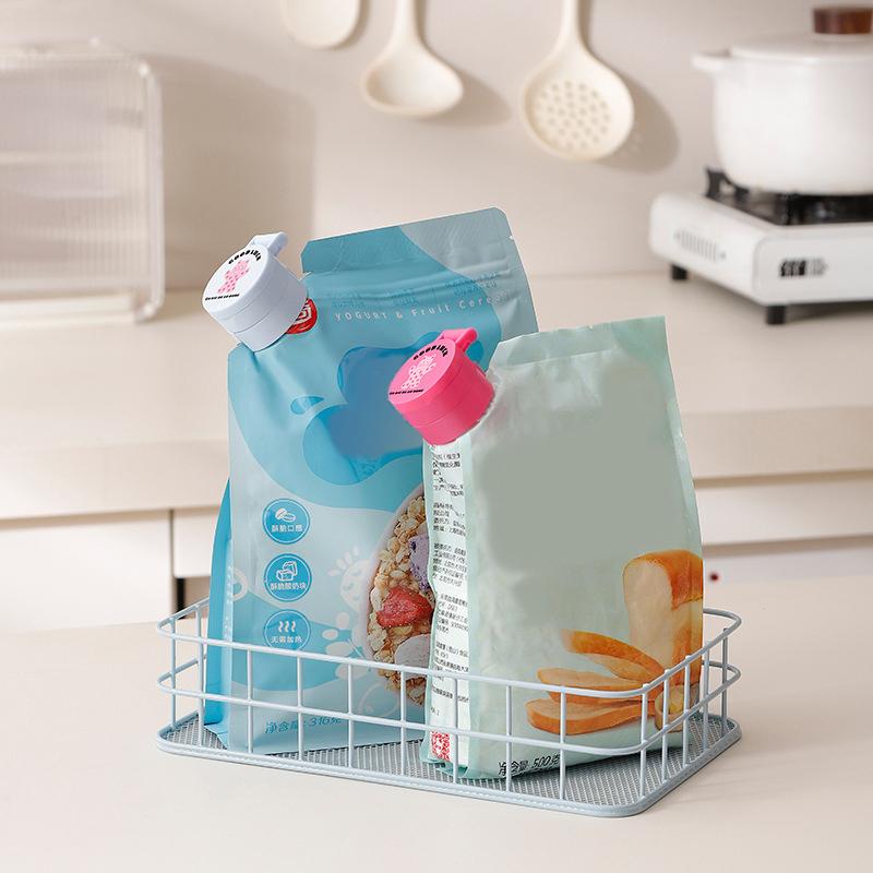 Food Storage Bag Sealing Clips Plastic Cap Sealer Clip With Pour Spouts Snack Candy Storage Keep Food Fresh Kitchen Gadgets