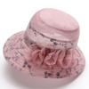 Flower Middle-aged Fisherman Hat Wide Brim Thin Basin Hat Elegant Sun hat