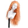 AIMEYA Blue Wigs Loose Curly Synthetic Lace Front Wig  Heat Resistant Synthetic Lace Wig Cosplay Blue Green Blonde Color