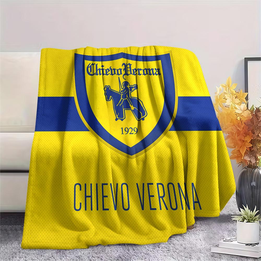 Hellas Verona FC Druck Flanelldecke, Hohe Qualität, Bequem für Alle Jahreszeiten, Heimdekoration, Wärme und Komfort