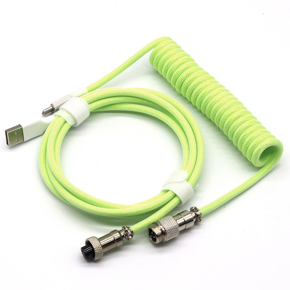 Mechanical Keyboard Aviation Plug Coil USB Type-C Cable Metal Pilot Connector Game GX16 USB Keyboard Cable Keyboard Accessories