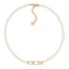 Letter Pendant Resin Metal Necklace Women Necklace White N3354WOMRS_D301