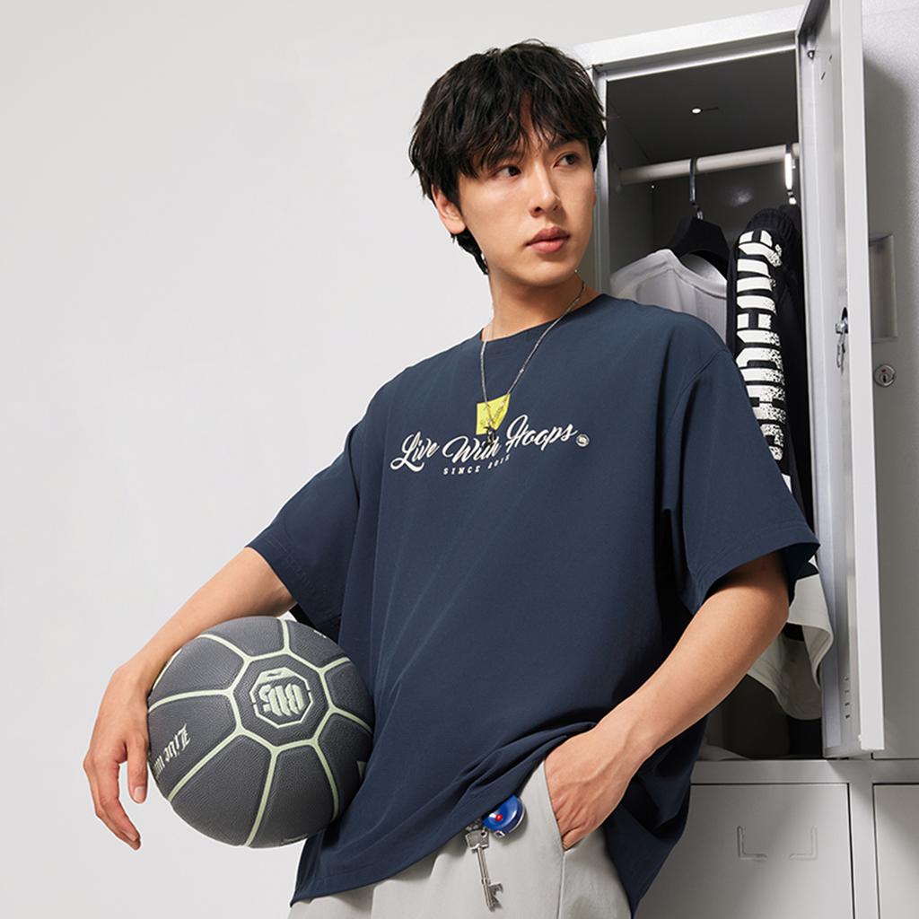 Li Ning T Shirt Men's Dark Marine Blue AAFV005-2