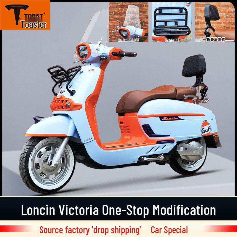 Loncin Victoria 150/300Si Opklapbare Rugleuning, Bagagerek, Windscherm en Bagagedragers