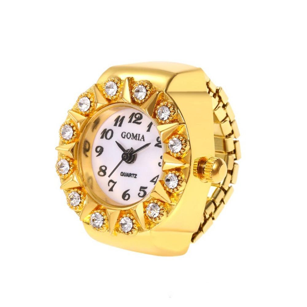 Diamond Ring Watch Stainless Steel Ladies Watch Fashion Finger Watch  Women