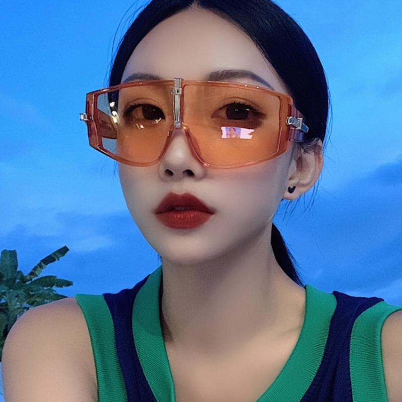 New Large Frame Joined Body Sunglasses Women'S Brand Designer Vintage Sun Glasses Lady Outdoor Travel Eyewear Uv400