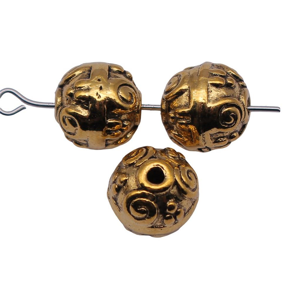Floral Edge Spacer Beads Ornate Metal Small Hole Charms For Bohemian Beading Supplies