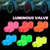 4pcs Car Valve Caps Night Glowing Tyre Valve Stem Air Dust Rim Cover Universal Motorcycle Bike Wheel Luminous Tire Valve