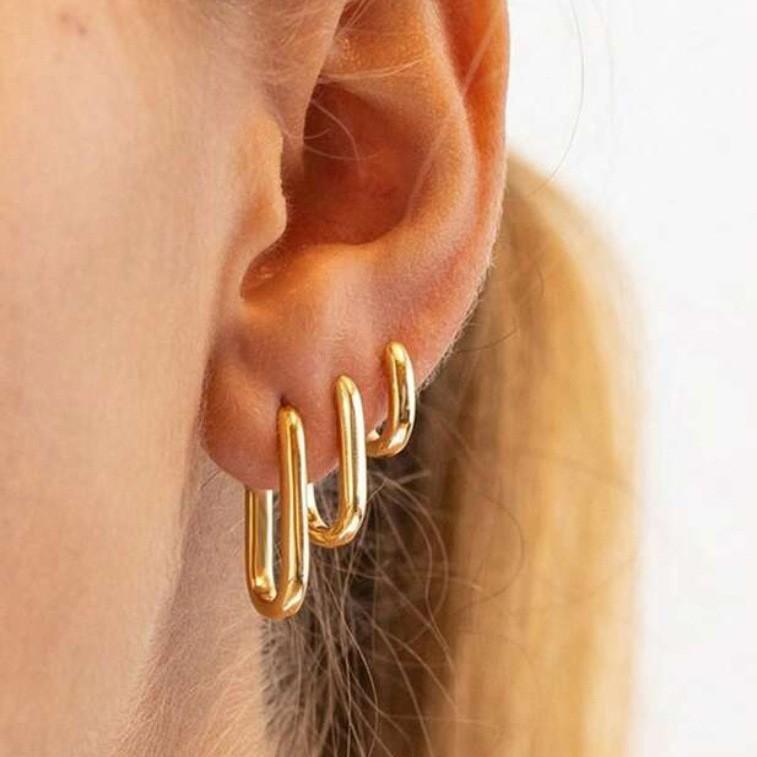 3pcs New Fashion Minimalist Copper Zircon Cross Earrings Set for Women Chunky Birthday Vacation Daily Wear Party Jewelry Gifts