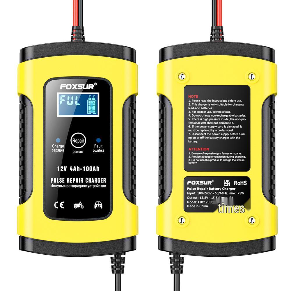 12V 5A Pulsladegerät mit LCD-Anzeige für Motorräder und Autos