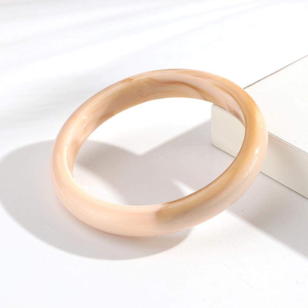 New Colorful Thin Round Acrylic Bangles for Women Boho Fashion Resin Circle Stackable Bracelets Statement Wrist Jewelry Gifts