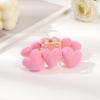 AWAYTR Cotton Love Heart Hair Claws Plastic Floral Hair Clips Crab For Women Girl Gift Hair Accessories Valentine Headwear