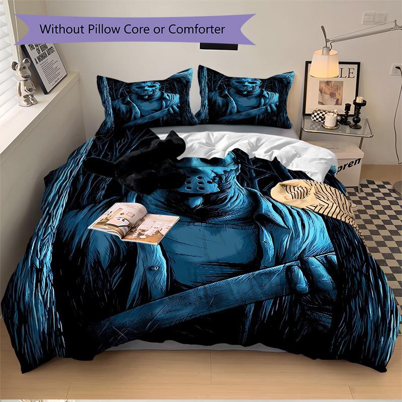 

3pcs Friday The 13th Duvet Cover Set - Soft & Breathable Bedding, Includes 1 Duvet Cover and 1/2 Pillowcases (No Insert) yy251107176 135x200cm