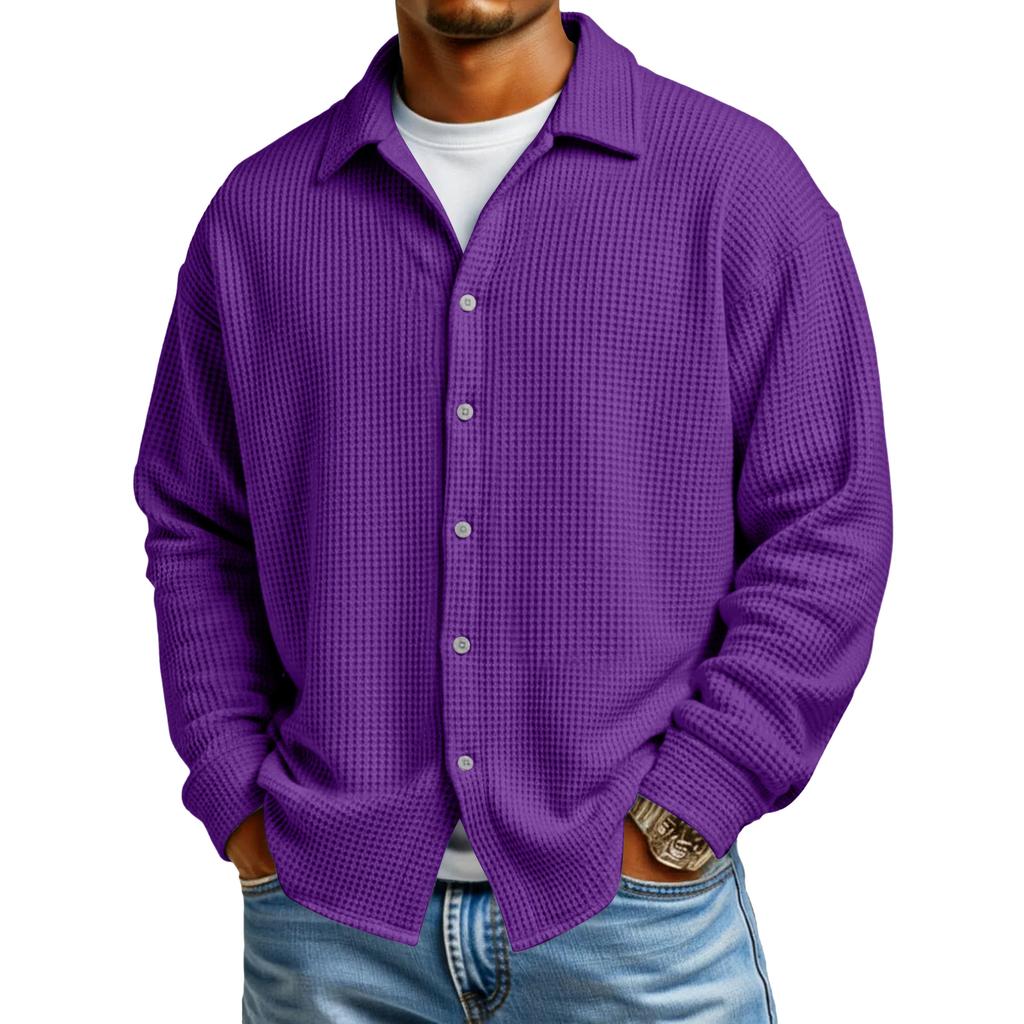 Men's Casual Button-Down Long-Sleeve Shirt