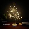 Bonsai LED Table Lamp with Pearl Gold Leaves & Silver Branches - Decorative Night Light & Christmas Tree Decor