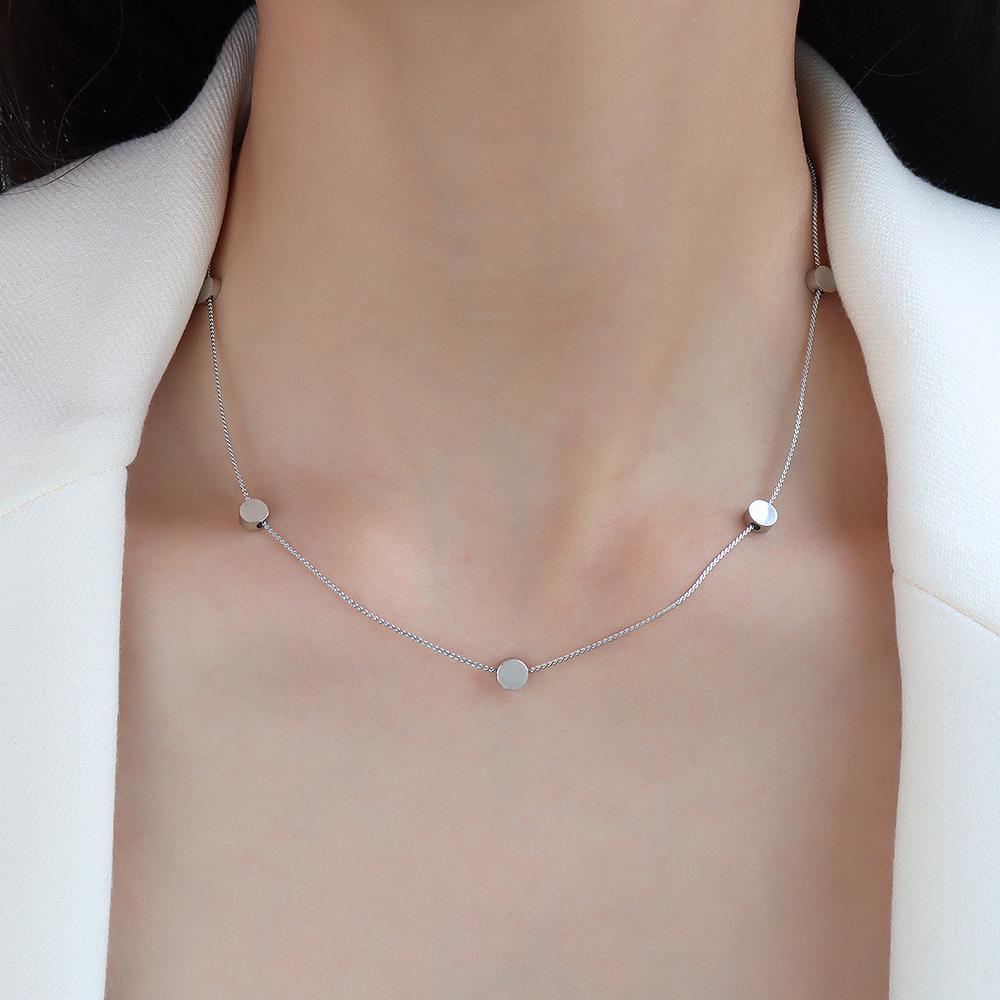 Personalized Choker: 18K Gold Titanium Steel S Flat Chain Necklace