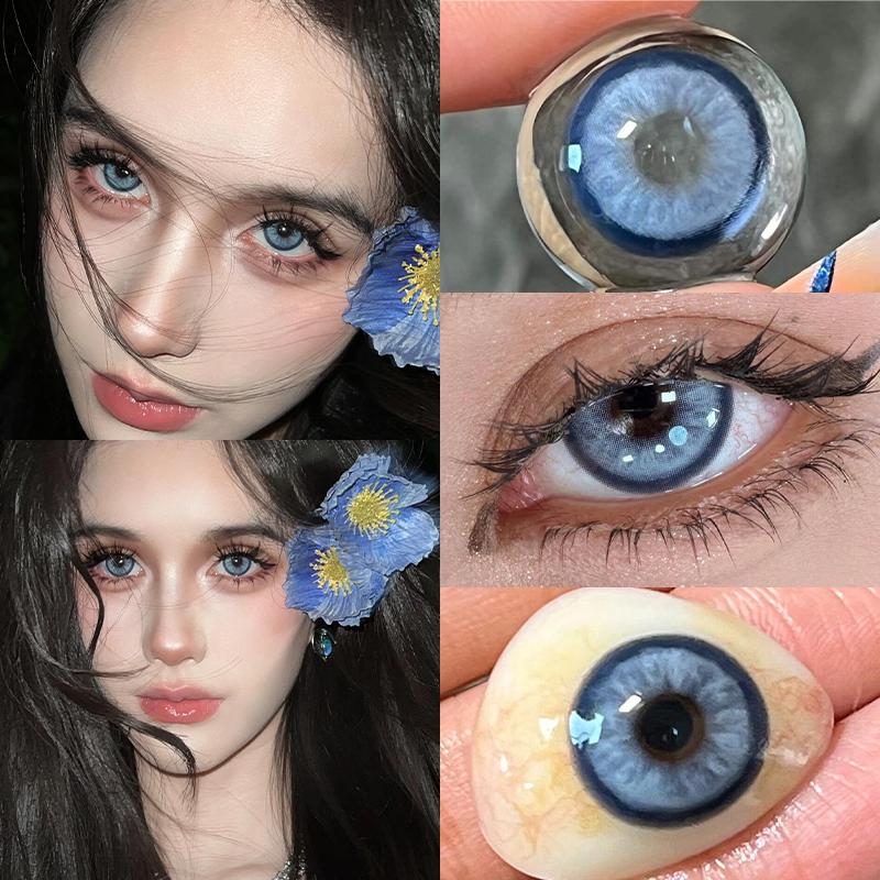 Mill Creek Renkli Kontakt Lens 14.5MM Anti UV Barbie Mavi/Yeşil/Kahverengi Kontakt Lens Yumuşak ve Rahat 1 Yıllık Kullanım