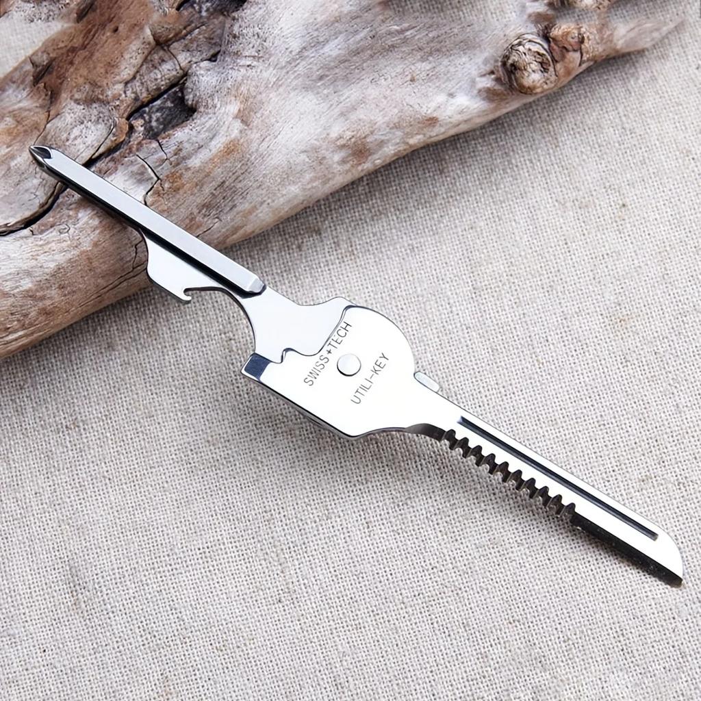 6v1 Multifunkční klíčenka pro kempování a přežití | Skládací šroubovák, Otevírač lahví | Kompaktní venkovní kleště s klíčem