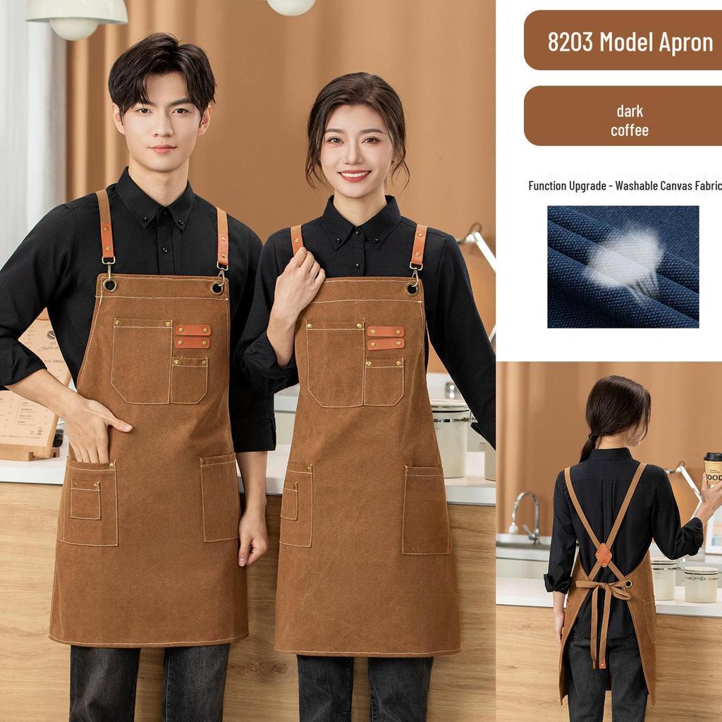 Custom Waterproof Washable Denim Apron for Women - Nail Art, Baking, Coffee, Milk Tea Shop, and Barber Use