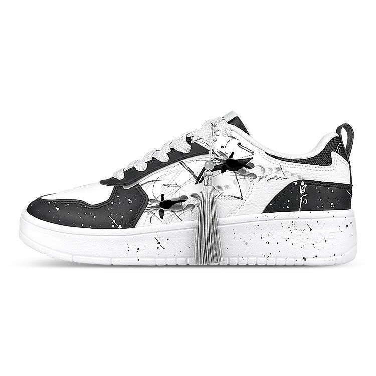 Li Ning Wheat Age Низкие кеды для скейтборда Мужские Белый Черный AGCT147-5(Команда47-) 39