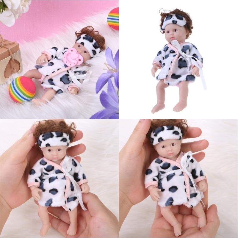 6in Baby Doll Reborns Doll Nurturing Doll Realistic Handmade FullBody Silicone Reborns Toy Parenting Game Popular Gift
