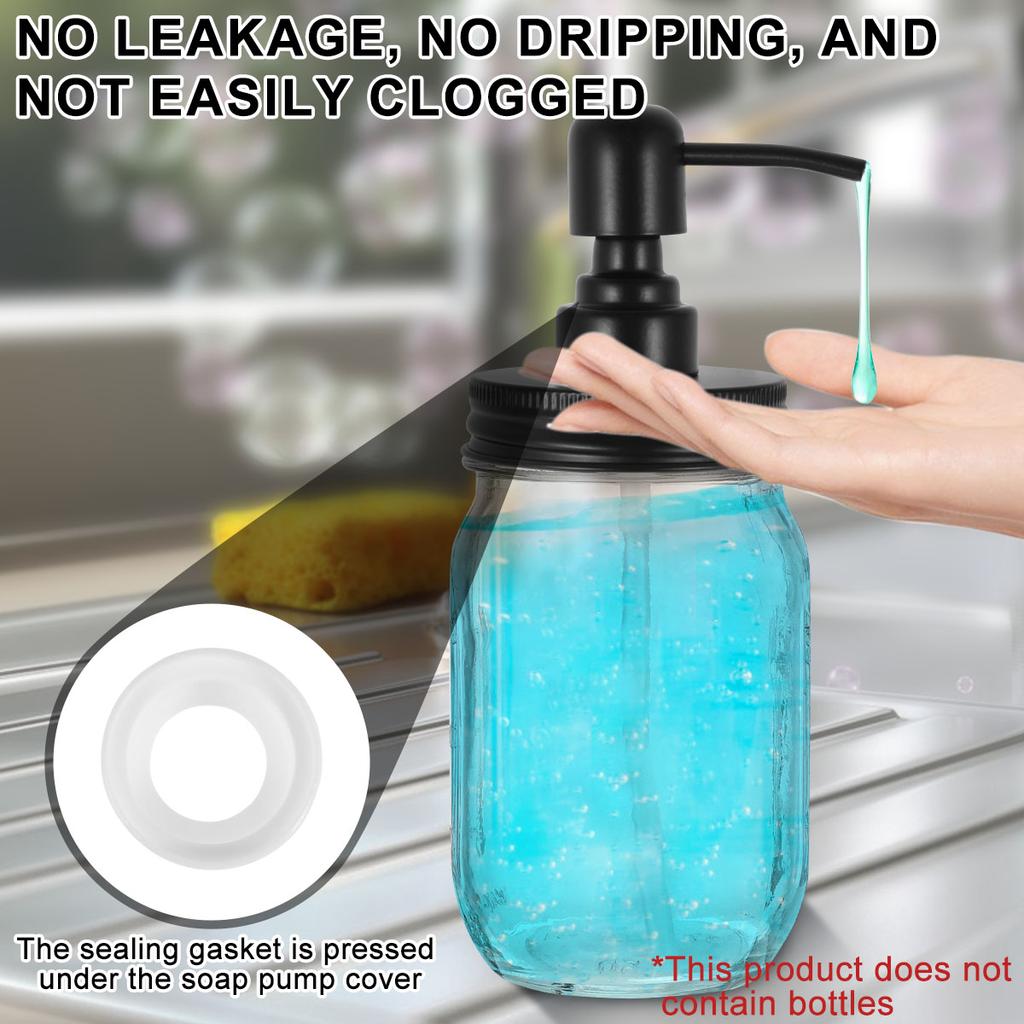 4Pcs Mason Jar Liquid Soap Dispenser Lids With Pumps 304 Stainless Steel Lotion Leakproof Lotion Pump Dispenser Lids Jar Caps