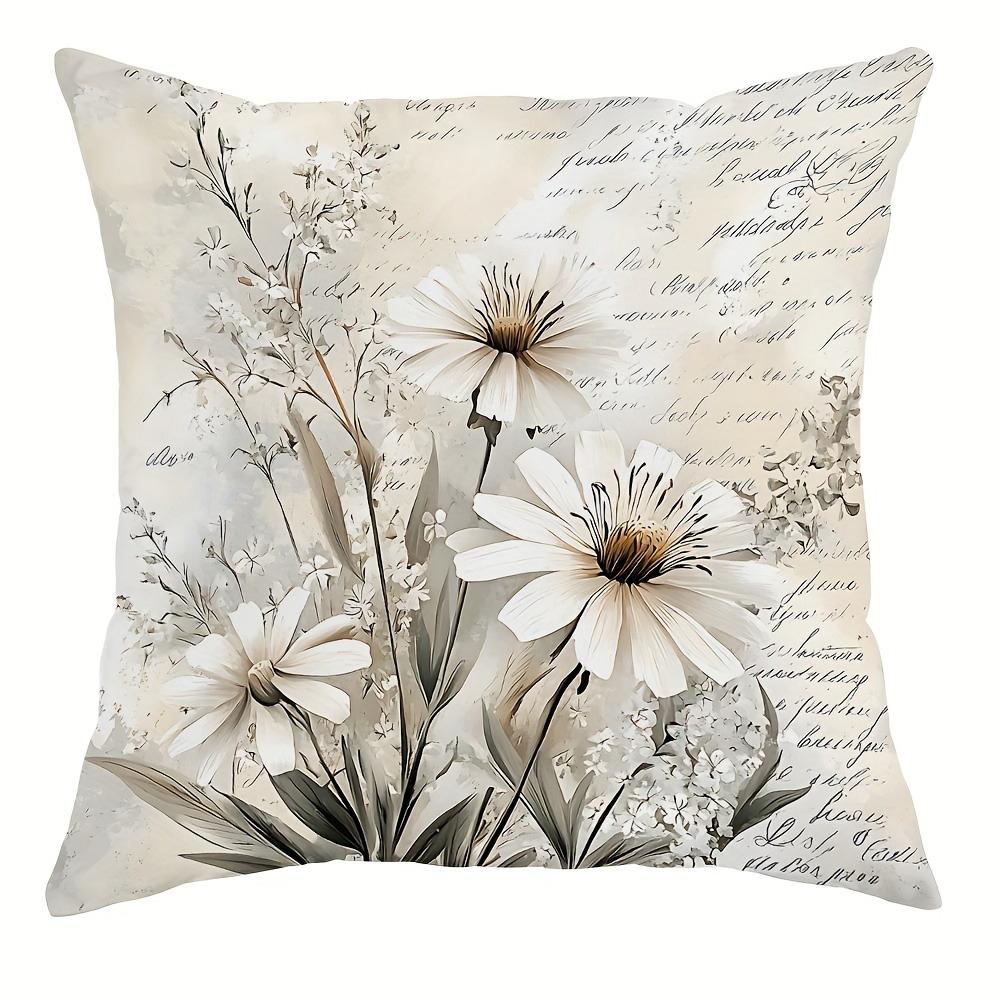 

Vintage Floral Script Heritage PillowcasesLiving room sofa cushion cover, soft and comfortable, bedroom room decoration 45x45cm-1pcs