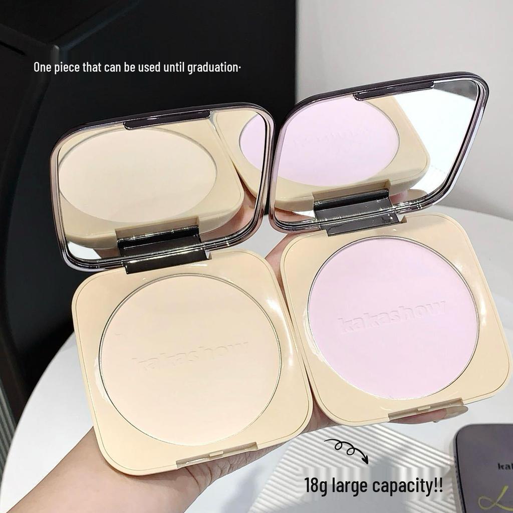 Kakashow Velvet Mist Setting Powder Compact: Pore Refining, Long-lasting, Waterproof, Sweatproof, Non-transferring, Non-cakey, Ideal for Touch-ups.