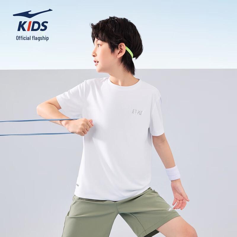Erke Kids' Round Neck Short Sleeve Sports T-Shirt