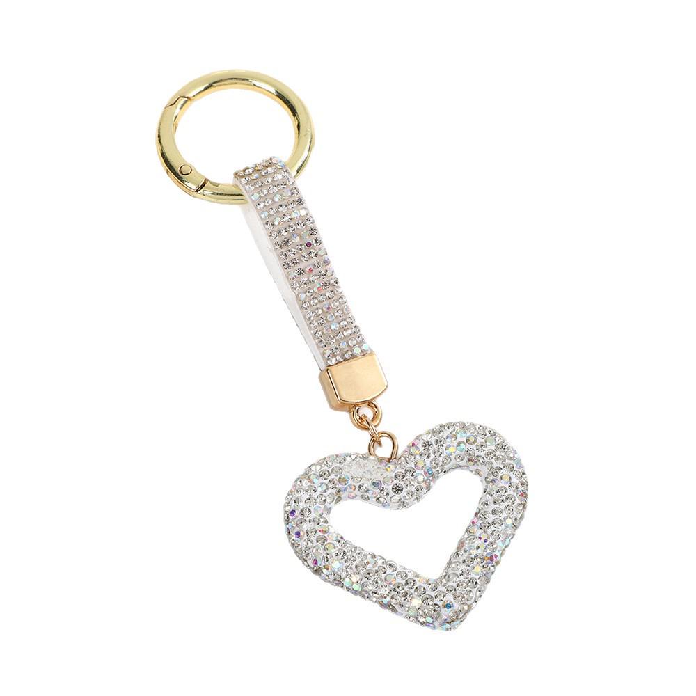 Heart-Shaped Ceramic Diamond Keychain for Women - Valentine's Day Gift