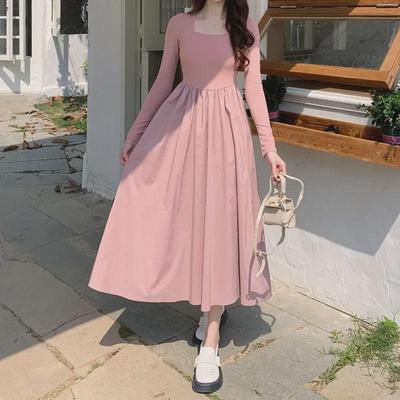 Vestido Abrigo Rosa Slim Fit - Estilo Francés de Fan Yujie para Mujer