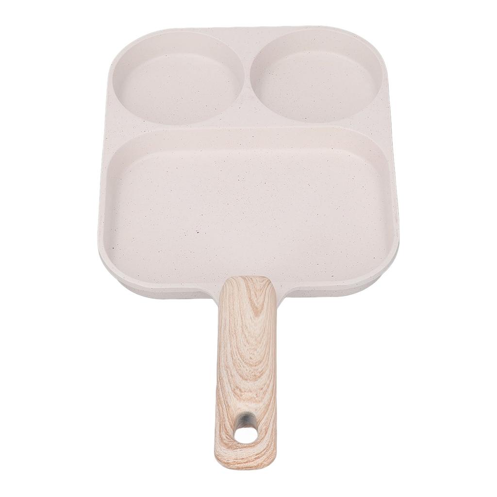 Nonstick Egg Pan Egg Frying Pan 3 Section Square Grill Pan for Breakfast Gas Stove Induction Cooker