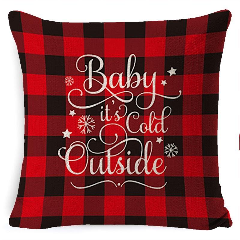 New Christmas Pillowcase Cushion Car Waist Protector Bedside Pillowcase Christmas Linen Pillowcase