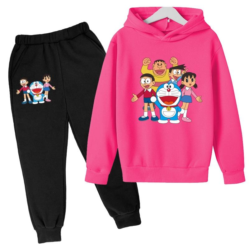 Kids Autumn Winter Clothes Hoodie Cartoon Long Sleeves Sportswear Coat+Pants 2P Boy Girl Toddler 3-12Yrs Leisure Top Fashion Set
