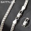 BAYTTLING 925 Sterling Silver Bracelet 5mm 8/18/20/22/24 Inch Necklace Full Sideways Chain For Women Men Fashion Jewelry Gift