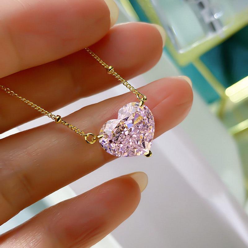 Mori Style Temperamental Heart Pendant Gold-Plated S925 Sterling Silver Necklace for Women