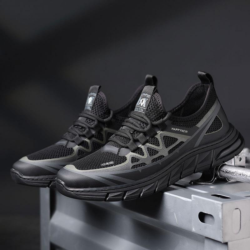 Summer breathable coconut 2025 new versatile casual shoes men's mesh shoes men's trendy shoes flying woven sports shoes men's