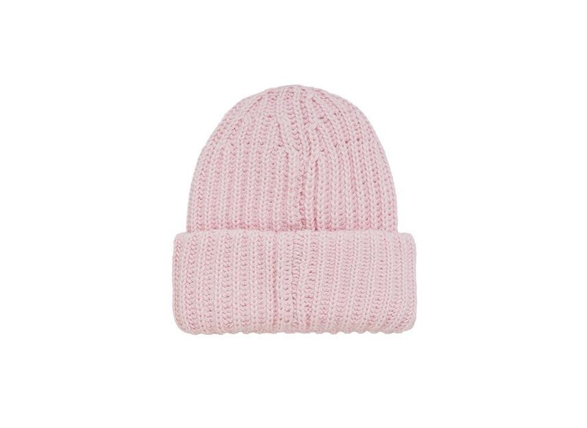 Supreme Classic Logo Chunky Ribbed Beanie Pink