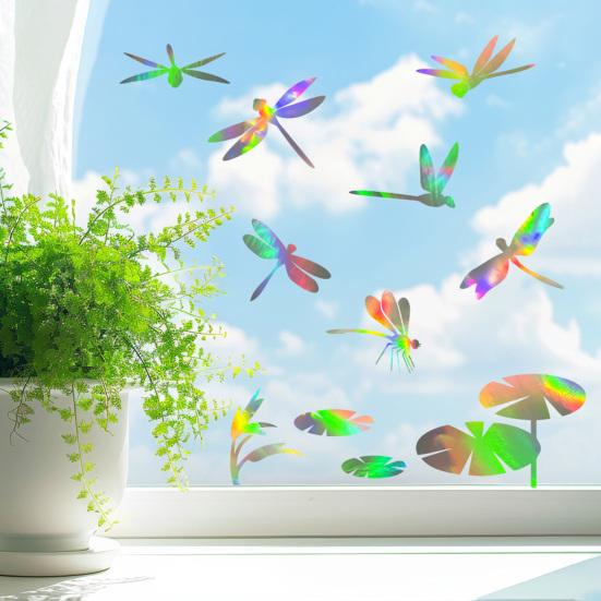 Static Glass Sticker Sun Protection UV Blocking Privacy Film with Colorful Rainbow Light Effect Glue-Free Electrostatic Reusable Window Cover