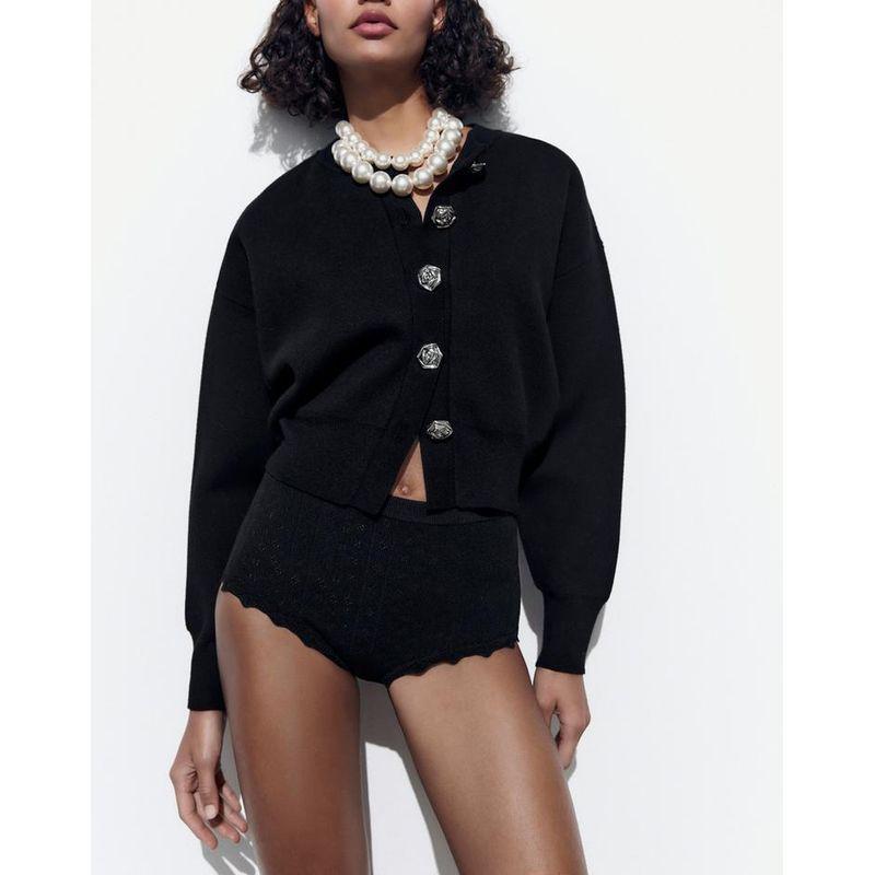 Spring New Arrival Women's Clothing French Classic Style Loose Casual Metal Button Decoration Knitting Outwear 5536016