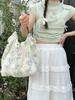 Large Capacity Lace Butterfly Canvas Tote Bag For Stylish Commute And Daily Use