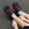 European and American Retro Polished Dad Shoes 2025 Autumn Shoelaces Niche Sports Shoes Genuine Leather Casual Shoes Youth Women's Shoes Trend