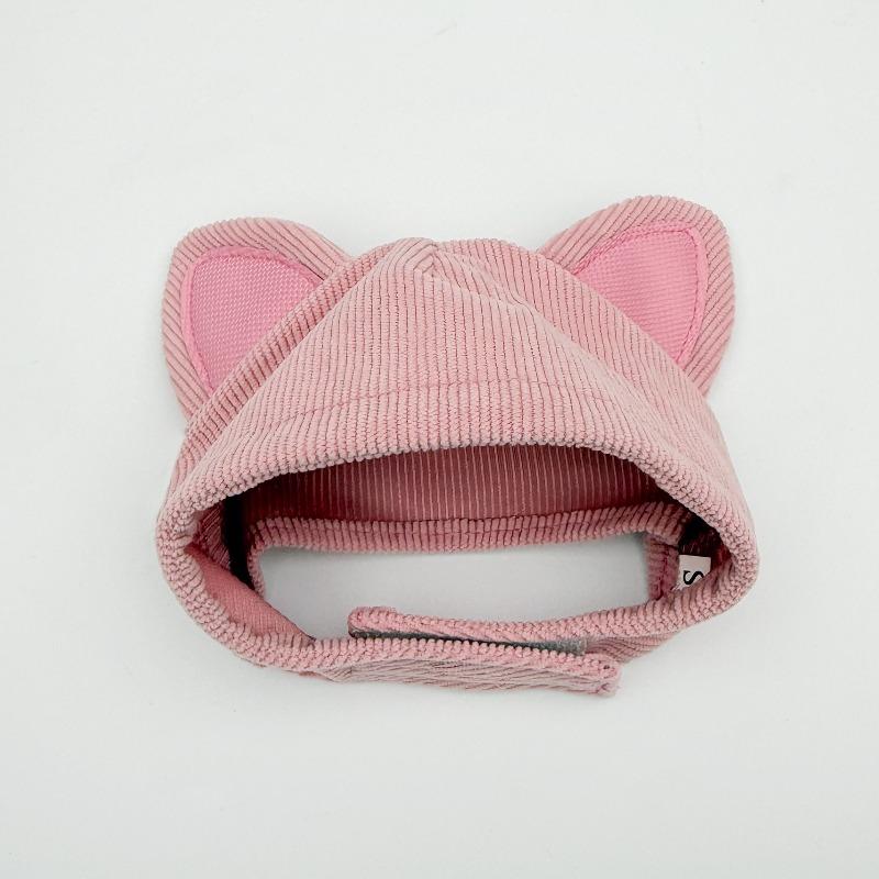 Süße Katzenohr Haustierhut Weiches Corduroy Verstellbarer Kinnriemen Kätzchen Kopfbedeckung Foto Requisite Party Cosplay Zubehör für Kleine Katzen