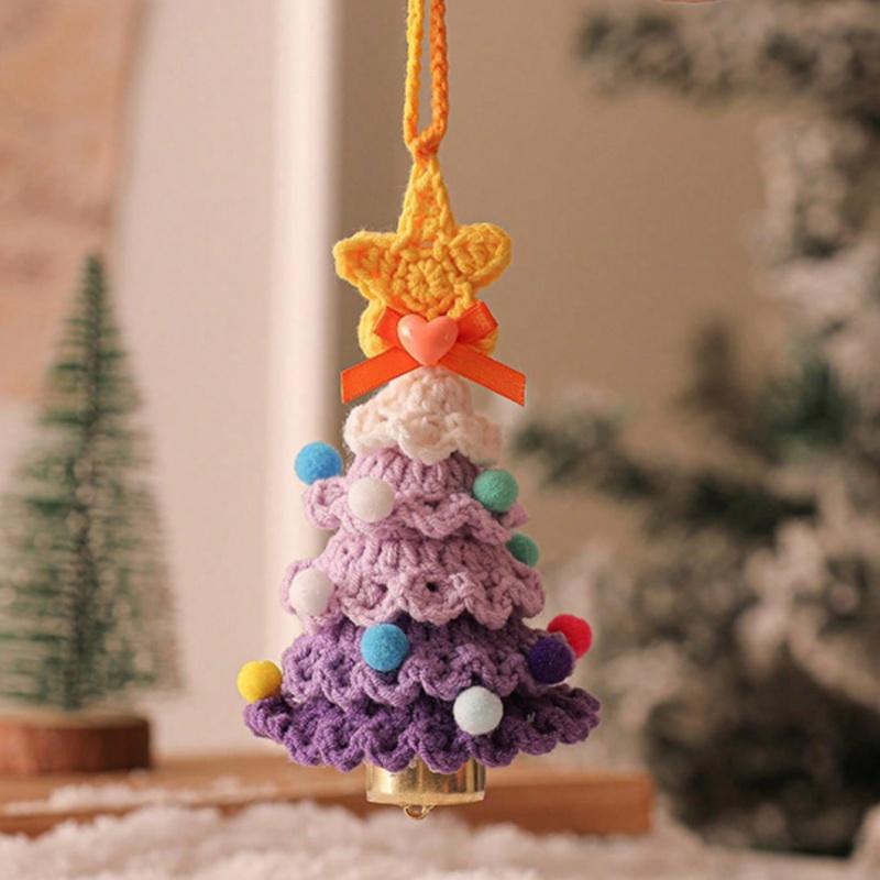 1PC Plush Christmas Pendant Woolen Hook Weaving Christmas Tree Small Ornament Christmas Decoration Car Pendant