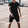 2023 Men's Summer Spliced Short-Sleeve Sports Casual Suit